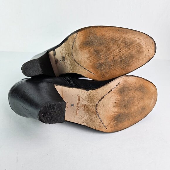 Corso Como Harvest Black Woven Look Leather Heel Ankle Boot 8 - Picture 10 of 11